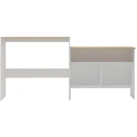 vidaXL Bartisch 130 x 40 x 120 cm Weiß/Eichefarben