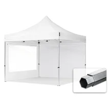 TOOLPORT Faltpavillon 3 x 3 m inkl. 2 Seitenteile Weiß