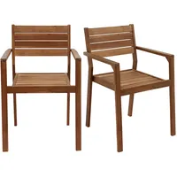 Miliboo Gartensessel stapelbar aus massivem Akazienholz 2er-Set CANOPEE
