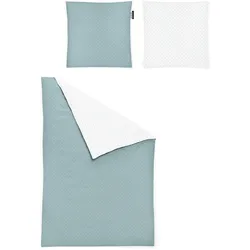 Wendebettwäsche IRISETTE "Jessica", grün (jade), B/L: 155cm x 220cm, , Mako-Satin, B/L: 80cm x 80cm, Mako-Satin, Obermaterial: 100% Baumwolle, Bettwäsche, zeitlose Instagram-Blogger-Kollektion
