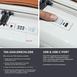 TRAVELHOUSE Capri Koffer-Set 3-tlg. silber/usb/usb c