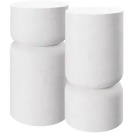 Tectake tectake® 2er Set Beistelltisch Amine, Chubby-Design, wetterfest, 28 x 54,5 cm