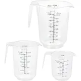 Spetebo - Messbecher Set 3-teilig Aus Kunststoff - 250 Ml, 500 Ml, 1000 Ml - Messkanne