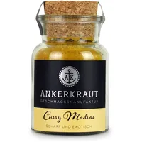 Ankerkraut Curry Madras, Gewürz Pulver passend zu Reis, Fleisch, Fisch & Gemüse, frisch fruchtig indisch zur Herstellung von Essen & Sauce, zu Hause kochen, 60g im Korkenglas