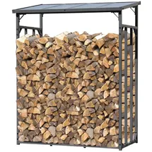 Quick Star Kaminholzregal Metall Anthrazit 143 x 70 x 185 cm 1,8 m3