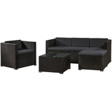 Juskys Punta Cana L Lounge-Set schwarz/dunkelgrau