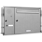 AL Briefkastensysteme Briefkasten Anlage mit Klingel, Post A4, modern, robust, wetterfest, Artikelnummer 331T1U1KSL