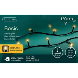 Lumineo LED Lichterkette 9 m Schwarz warmweiß