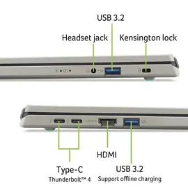 Acer Aspire Vero 16 AV16-71P-79L8 16" Ultra 7 255H 32 GB RAM 2 TB SSD Intel Arc Graphics 140T Win11 Home Grau