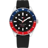 Tommy Hilfiger Quarzuhr OCEANIC 1792201, Armbanduhr, Herrenuhr, Silikonarmband, analog schwarz