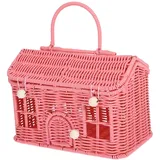 ifundom Rattan Picknickkorb Aufbewahrungskorb Mit Griff Geflochtener Korb Mit Griff Großer Picknickkorb Aufbewahrungskorb Für Kleinigkeiten Hochzeitsblumenkorb Kleinigkeitenkorb
