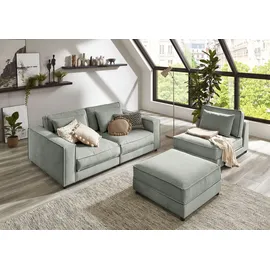 Atlantic Home Collection Hocker Valan Cord 85 x 41 x 85 cm Grau