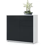 Vladon Ben V1 79 x 74 x 36 cm Weiß matt / Schwarz matt