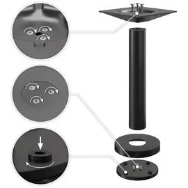 GGM Möbel Bistrotisch Ø 70 x 75 cm Weiß Marmor/Schwarz