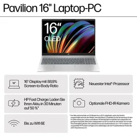 HP Pavilion 16-af0600ng, Natural Silver, Core Ultra 5 125U, 16GB RAM, 1TB SSD, DE (A70RJEA#ABD)