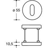 Hewi Schlüsselrosetten-Paar 306.23PB 99 Ku.99 Schildst.10,5mm PZ rd.HEWI