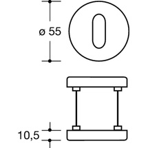 Hewi Schlüsselrosetten-Paar 306.23PB 99 Ku.99 Schildst.10,5mm PZ rd.HEWI