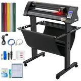 Vevor Vinyl Schneideplotter 870 mm Folienschneider Leistung 95 W Spannung AC 85-264 V, Plottermaschine Halbautomatisch mit Ständer, Signmaster-Software, Aluminiumlegierung, ARM, DMPL/HPGL, Windows