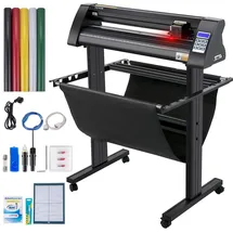Vevor Vinyl Schneideplotter 870 mm Folienschneider Leistung 95 W Spannung AC 85-264 V, Plottermaschine Halbautomatisch mit Ständer, Signmaster-Software, Aluminiumlegierung, ARM, DMPL/HPGL, Windows