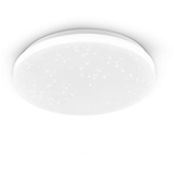 Eglo Deckenlampe Pogliola-S, Ø 31 cm, Kristalleffekt LED Deckenleuchte, 1 flammige Wohnzimmerlampe aus Stahl und Kunststoff, Lampe weiß, Kinderzimmerlampe, Küchenlampe, Bürolampe, Flurlampe Decke