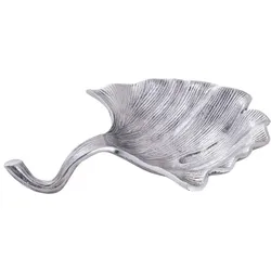 Amagohome Dekoschale Schale Aluminium Ginkgo groß gold o. silber Blattschale : silber