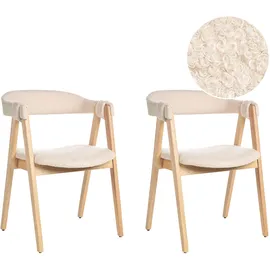 Beliani Esszimmerstuhl 2er Set Beige