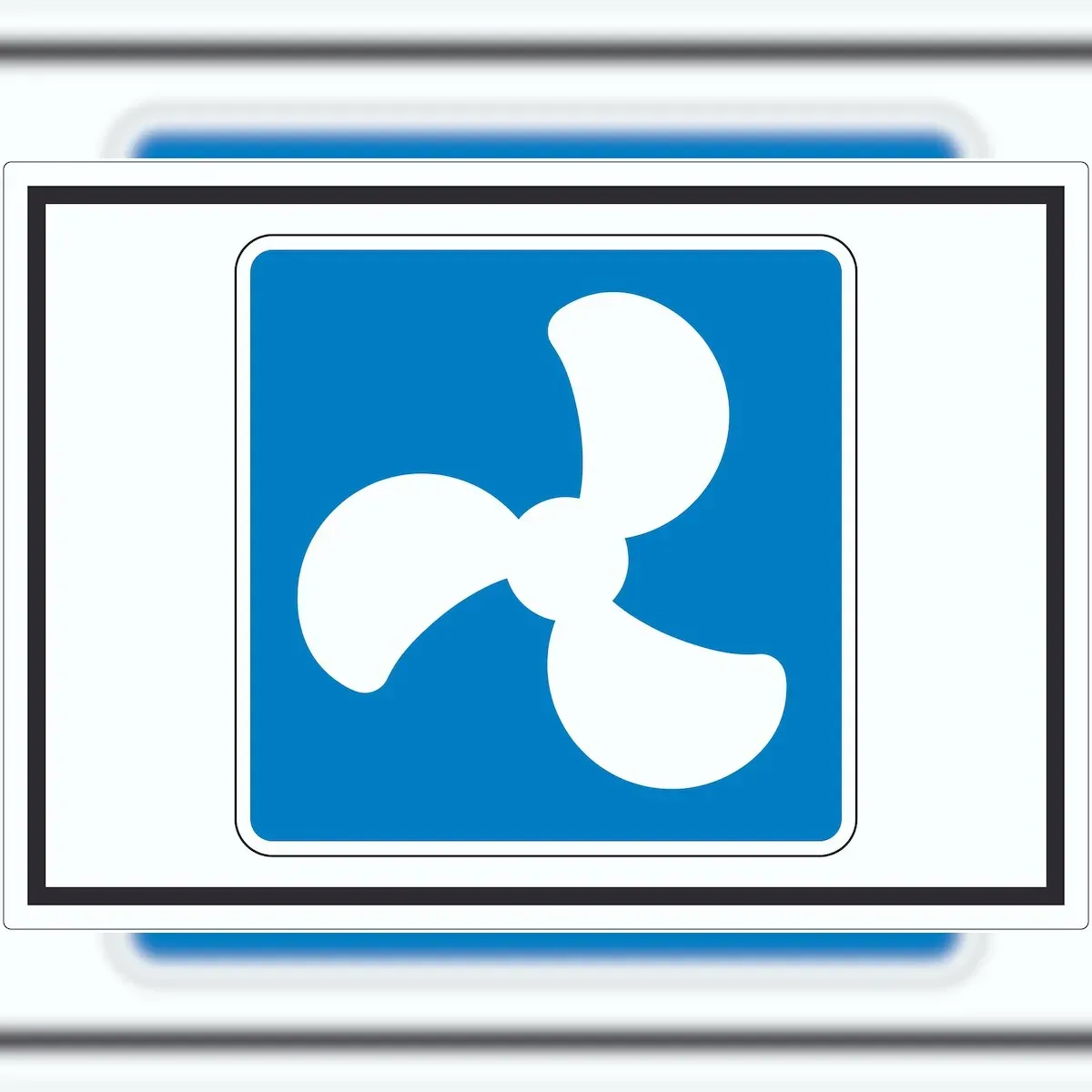 Motorboote erlaubt Symbol Aufkleber A4 (210x297mm)