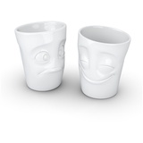 Fiftyeight Becher Set Vergnügt/Verdutzt weiß
