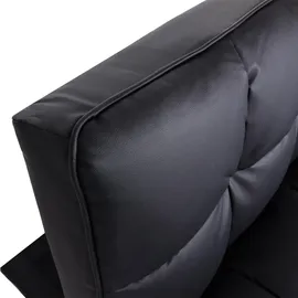 Mendler Schlafcouch Kunstleder 2-Sitzer Schwarz