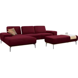 W.Schillig Ecksofa Leder 3-Sitzer Rot