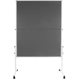 officemarshal Moderationstafel grau doppelseitig | klappbar mit Rollen 150x120 cm