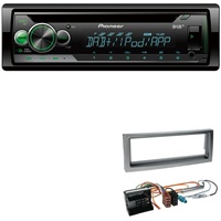 Pioneer DEH-S410DAB 1-DIN CD Digital Autoradio AUX-In USB DAB+ Spotify mit Einbauset für Peugeot 407 anthrazit