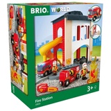BRIO Große Feuerwehr Station - Feuerwache mit Feuerwehr-Einsatzfahrzeug und Feuerwehrmann - Kleinkindspielzeug empfohlen ab 3 Jahren
