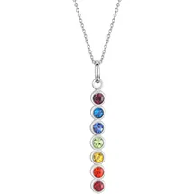 FIRETTI Kette mit Anhänger Panzerkette Chakra mehrfarbig Silber 925