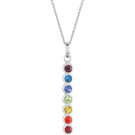 FIRETTI Kette mit Anhänger Panzerkette Chakra mehrfarbig Silber 925