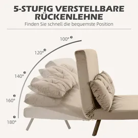 Homcom Schlafsofa mit Bettfunktion Rückenkissen 102 x 73 x 81 cm