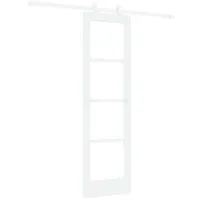 vidaXL Haustür Schiebetür ORKDAL Weiß 61 x 198,5 cm Massivholz Kiefer und Glas (1-St) weiß