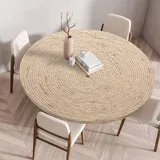 Highdi 3D Elastische Tischdecke Rund Abwaschbar, Spanntischdecke Rund Gartentischdecke Outdoor Round Tischdecke mit Gummizug für Esszimmer, Küche und Picknick (Stricken 1,80cm)