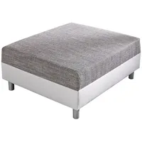 DeLife Sofa-Hocker Clovis Weiss/Hellgrau Modul B98 x T83 Strukturstoff