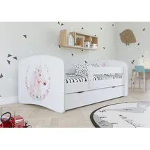 Bjird Kinderbett Babydream 70 x 140 cm MDF weiß Einhorn