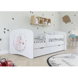 Bjird Kinderbett Babydream 70 x 140 cm MDF weiß Einhorn