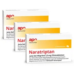 Naratriptan 2,5 mg Schmerzmittel bei Migräne von apodiscounter