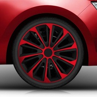 Autoteppich Stylers 16" 16 Zoll Radkappen/Radzierblenden Nr.006 (Farbe Schwarz-Rot), passend für Fast alle Fahrzeugtypen (universal)
