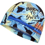 Stoffschwimmkappe Born to Swim BLAU | Schwimmkappe | Bademütze | Badekappe | Bademütze | Badekappe | Kunst und Schwimmen