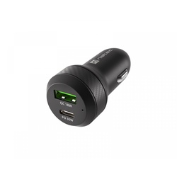 Natec Coney Autoladegerät - 1x USB-A 1x USB-C 48W PD 3.0 - Schwarz