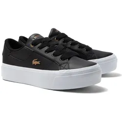 LACOSTE Damen Sneaker - ZIANE PLATFORM, Turnschuhe, Plateau-Sohle, Echt Leder Schwarz EUR 40