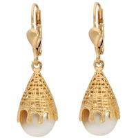 VIVANCE Paar Ohrhänger »Ohrpendel mit Perlen«, 56489000-0 Gelbgold 375,