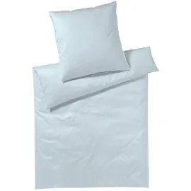 ELEGANTE Hamburger Streifen Mako-Satin Blau 135 x 200 cm + 40 x 80 cm