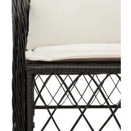 vidaXL 3-tlg. Bistro-Set mit Kissen Schwarz Poly Rattan