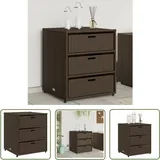 The Living Store - Gartenschrank Braun 55x59x69 cm Poly Rattan - Outdoor-Schrank - Gartenschrank - Stauraumsschrank - Gartenorganisation